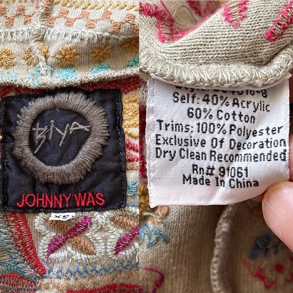 Johnny Was Cyrillus Embroidered Hooded Duster Coat Fringe Boho Truffle XS EUC - Picture 6 of 10